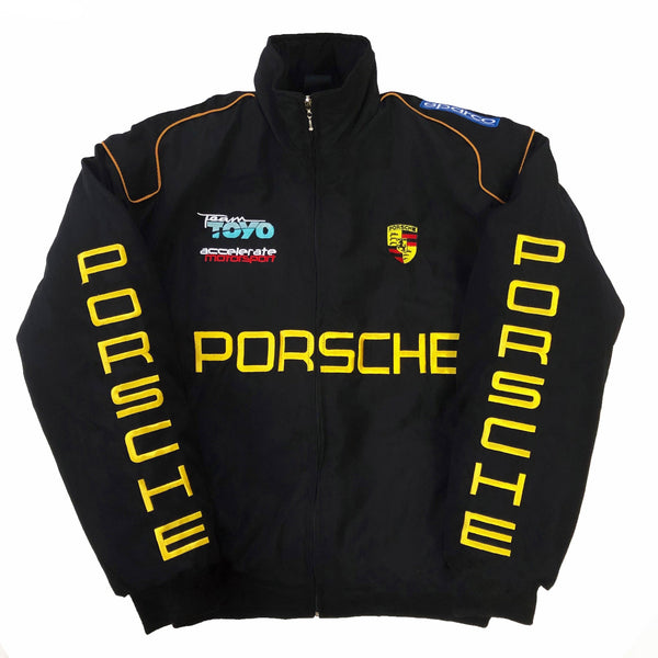 Porsche Racing Black Leather Jacket