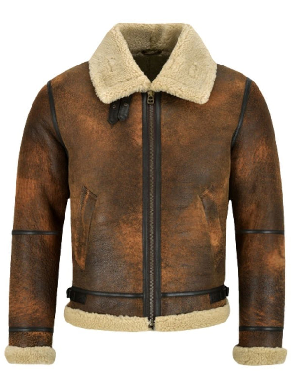 Men Brown Shearling Fur Jacket