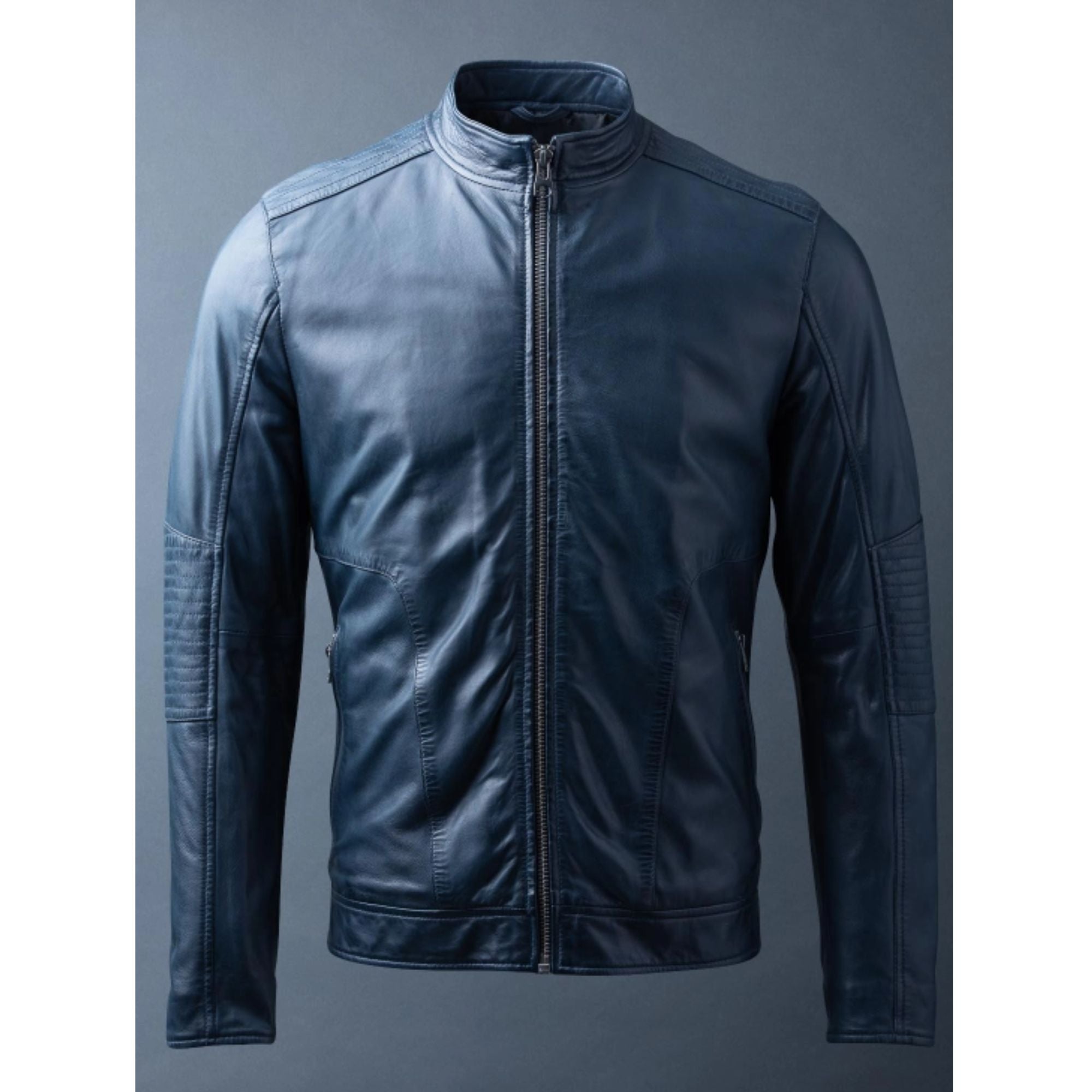 Men's Genuine Leather Moto Biker Jacket
