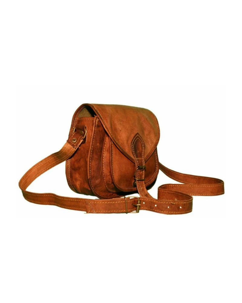 Vintage Brown Cross body bag Leather