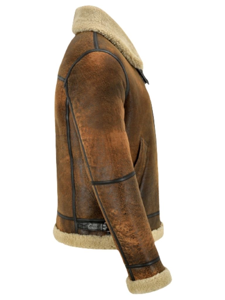 Men Brown Shearling Fur Jacket