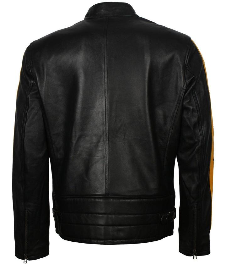 Men Real Leather Cafe Racer Biker Jacket