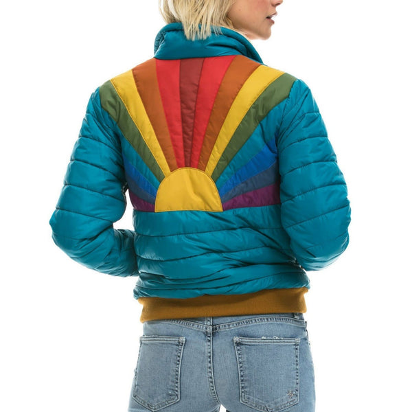 Women's Vintage Rainbow Sunburst Jacket - Blue
