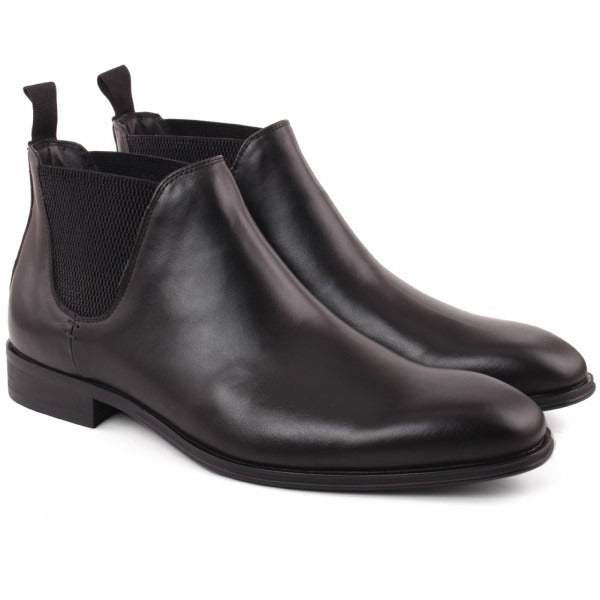 Men's Chukka Leather Ankle High Black Ben Boots