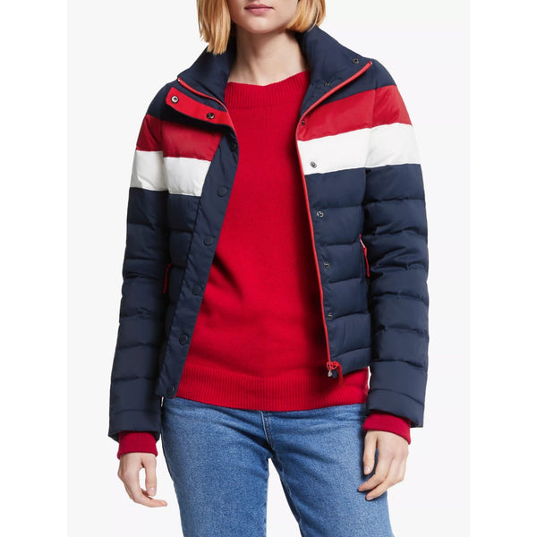 Women's 70s Quilted Puffer Jacket - Navy Blue