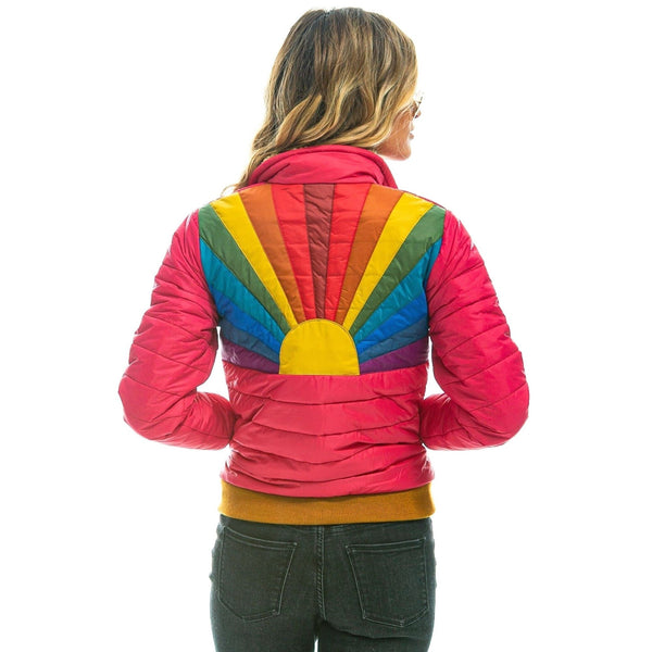 Women's Vintage Rainbow Sunburst Jacket - Pink