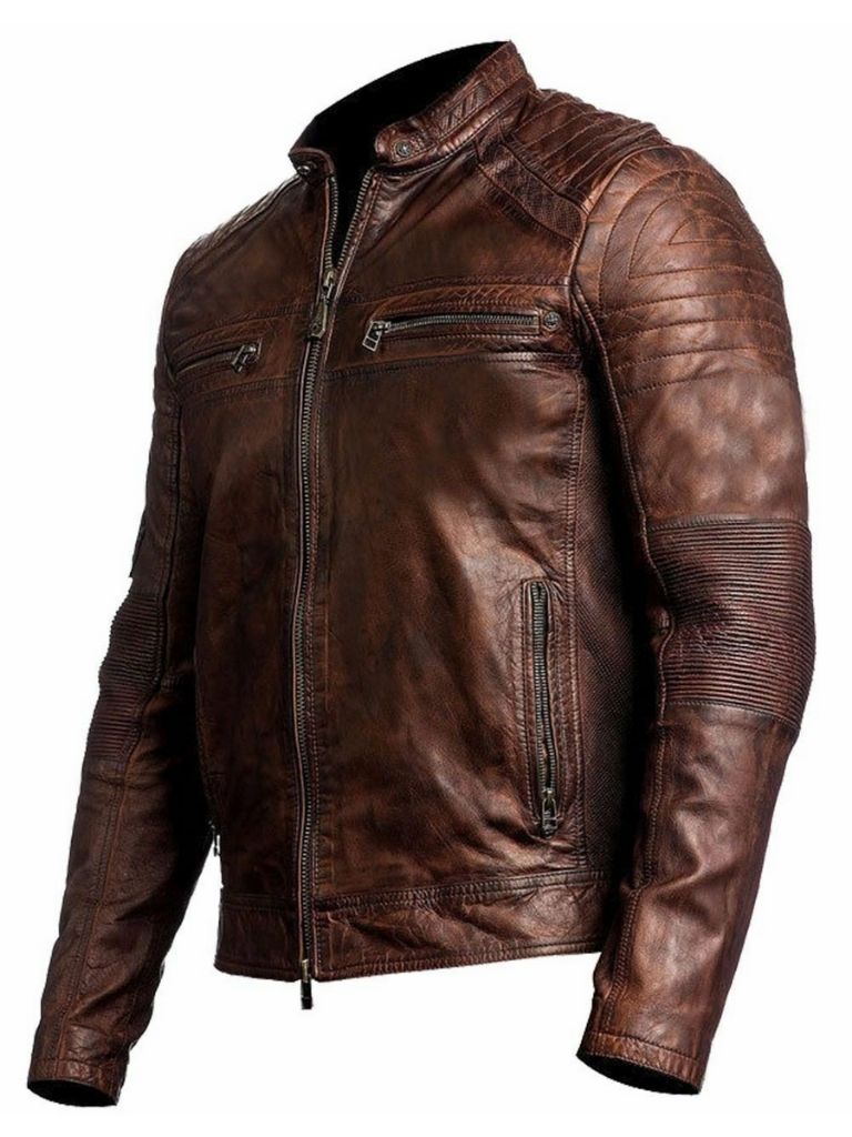 Men's Cafe Racer Vintage Leather Jacket