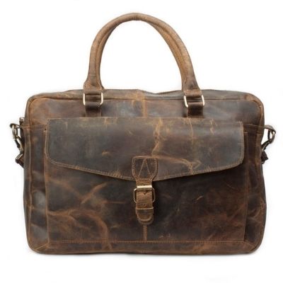 Leather Messenger Briefcase Bag
