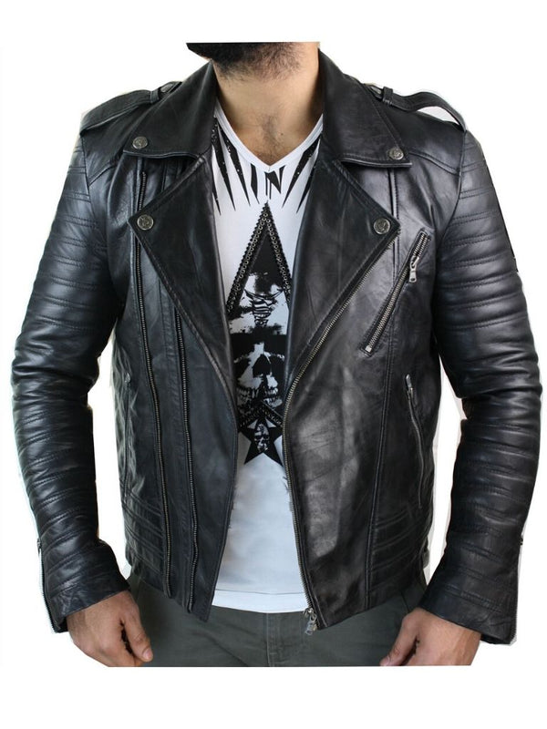 Men's Urban Slim Fit Lambskin Leather Jacket
