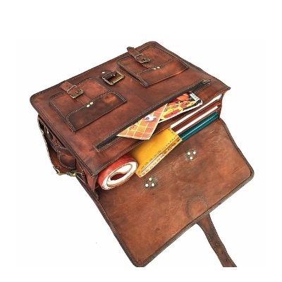 Leather Messenger Laptop Bag