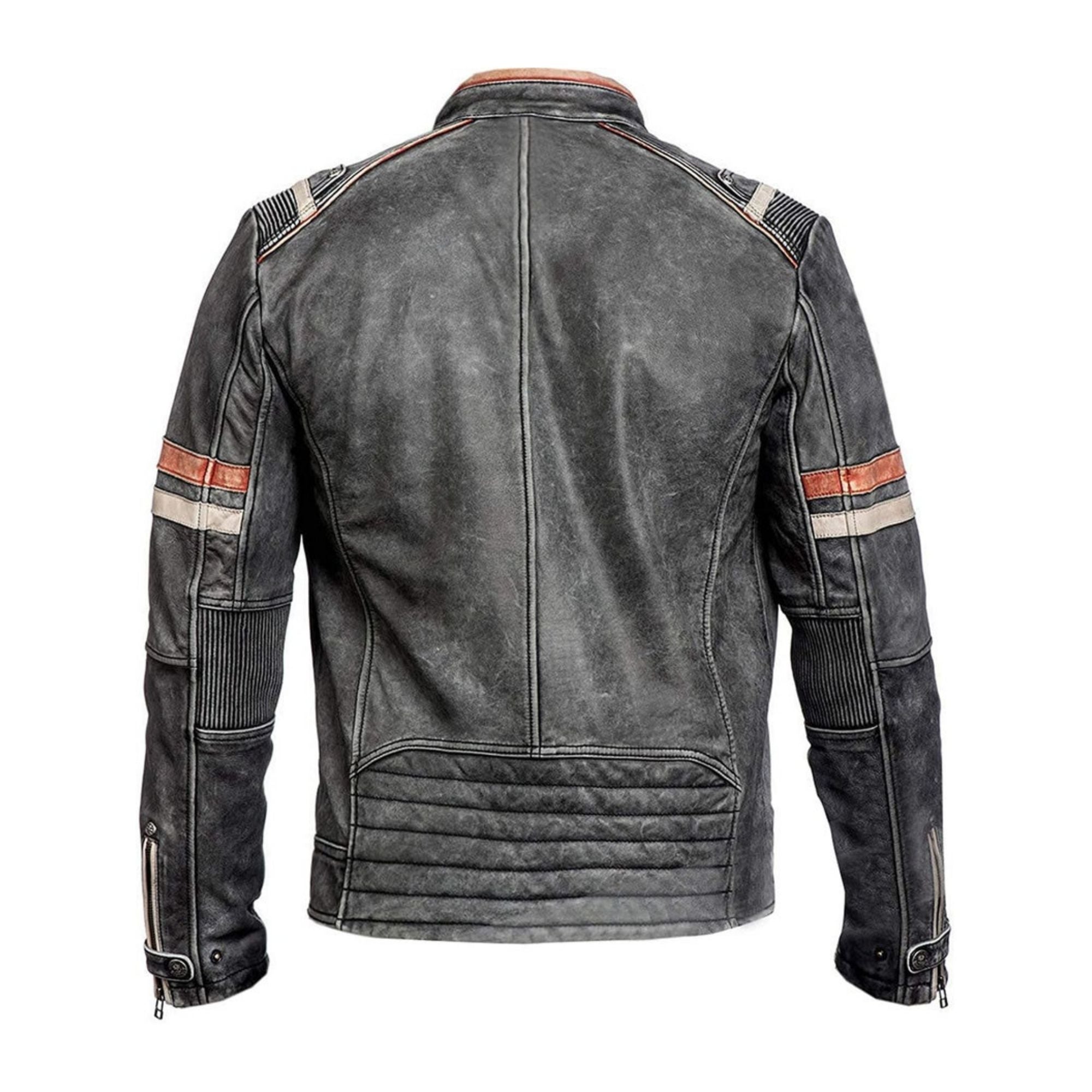 Men's Handmade Distressed Leather Biker Jacket