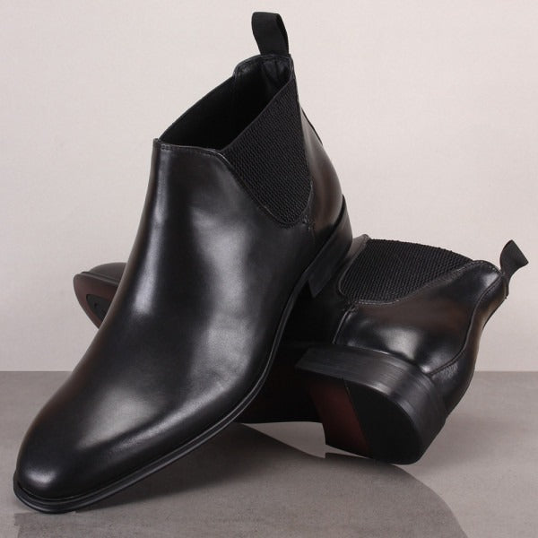 Men's Chukka Leather Ankle High Black Ben Boots