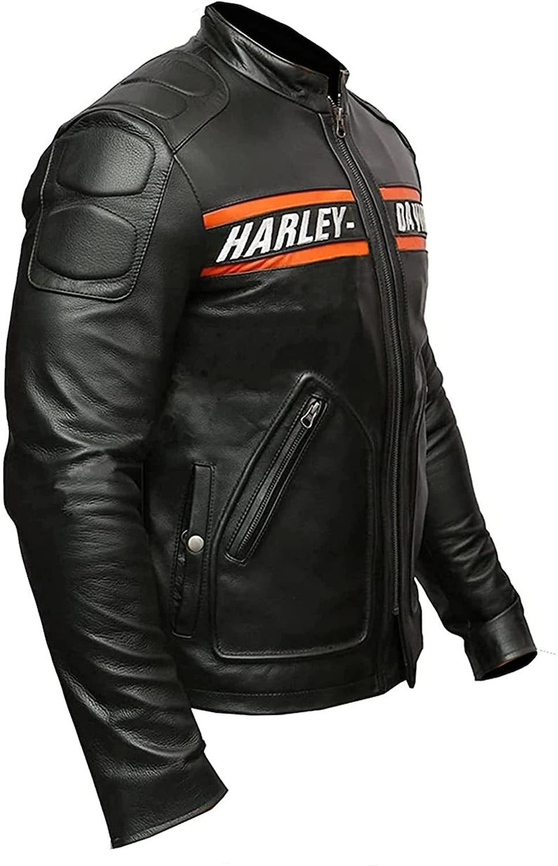 Bill Goldberg Harley Davidson Black Leather Jacket