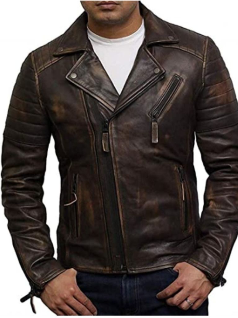 Men's Brandslock Slim Fit Cross Zip Retro Jacket
