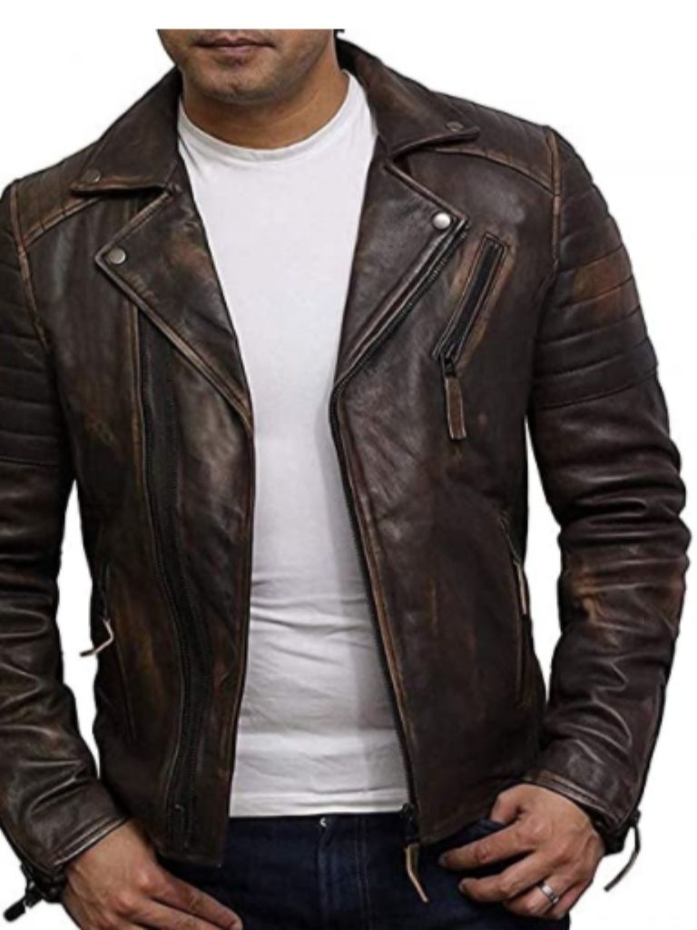 Men's Brandslock Slim Fit Cross Zip Retro Jacket