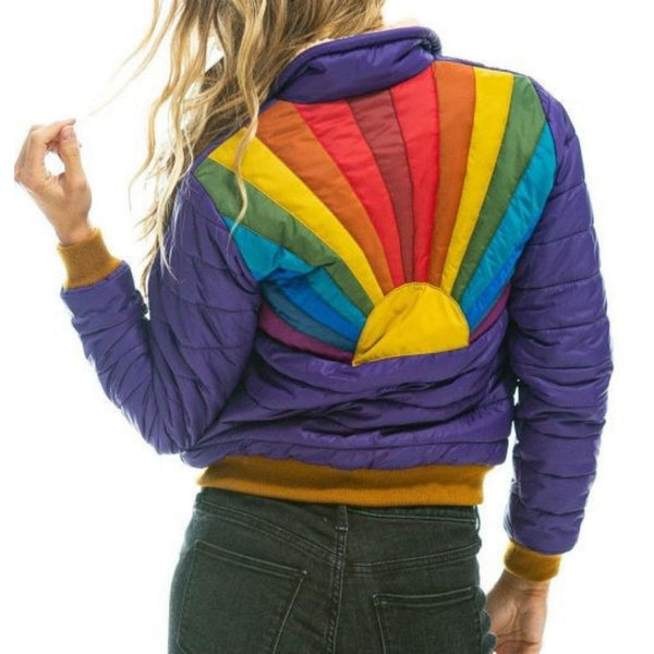 Women's Vintage Rainbow Sunburst Jacket - Purple