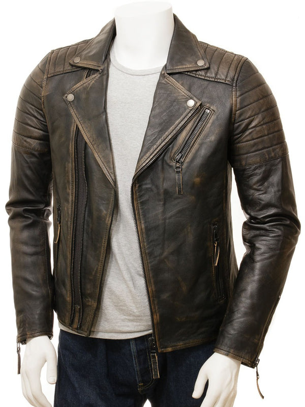 Men's Vintage Fashionista Leather Biker Jacket